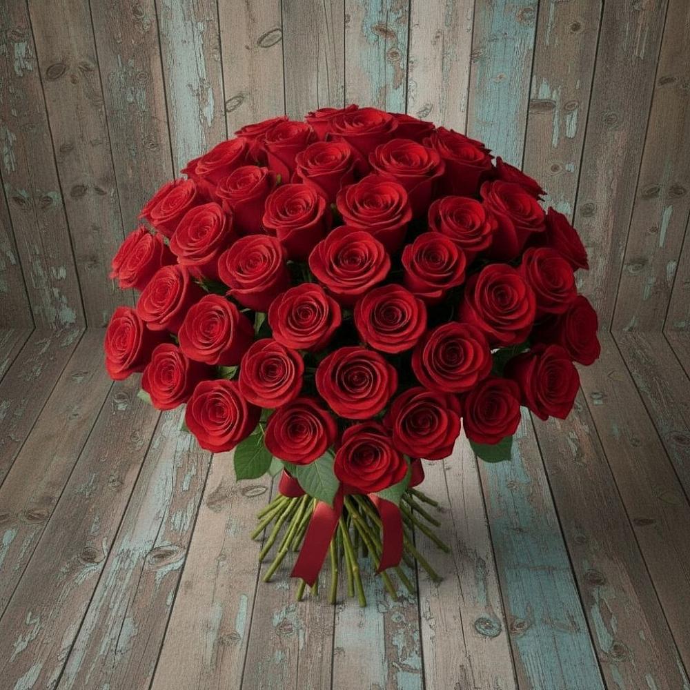 Букет 55 Красных роз Фридом в Черкизово
