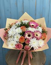 Букет цветов из:  Розы, Герберы и Хризантемы #REPLACE_PRED# Черкизово
