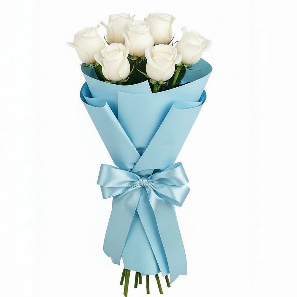 Букет 7 белых роз Проуд в Черкизово