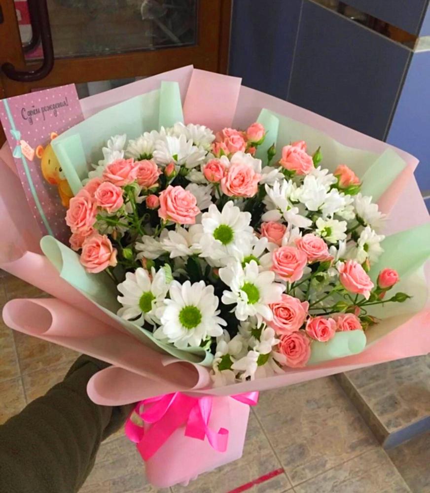 Букет цветов из: Розы и Хризантемы в Черкизово