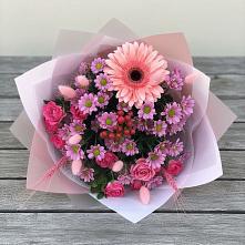 Букет цветов из:  Розы, Герберы и Хризантемы в Черкизово