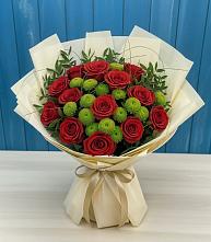 Букет цветов из:  Розы и Хризантемы #REPLACE_PRED# Черкизово