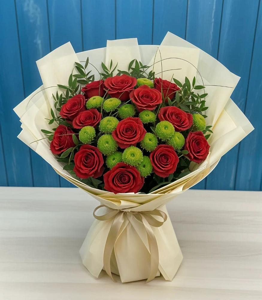 Букет цветов из: Розы и Хризантемы в Черкизово