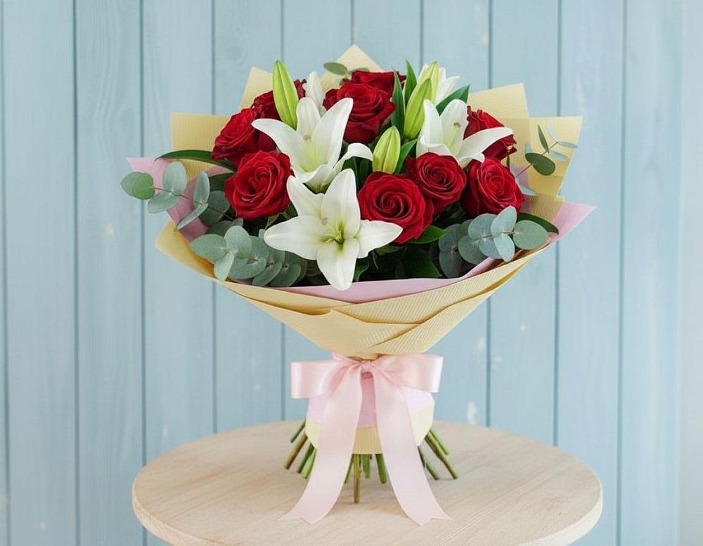 Букет цветов из: Лилии и Розы в Черкизово